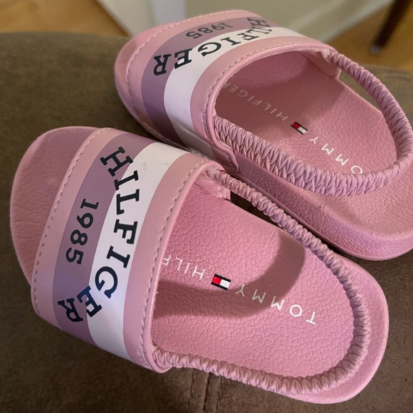 Tommy Hilfiger Kids Pink Slide Sandals - Picture 2 of 3